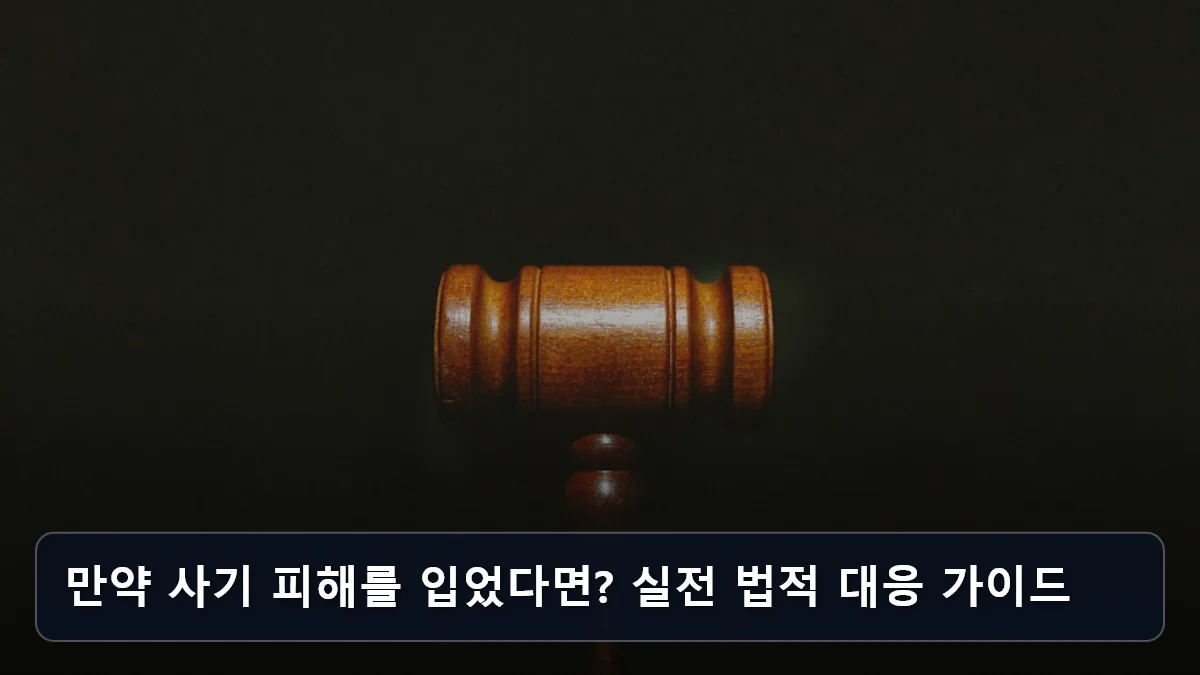 만약 사기 피해를 입었다면? 실전 법적 대응 가이드 관련 이미지