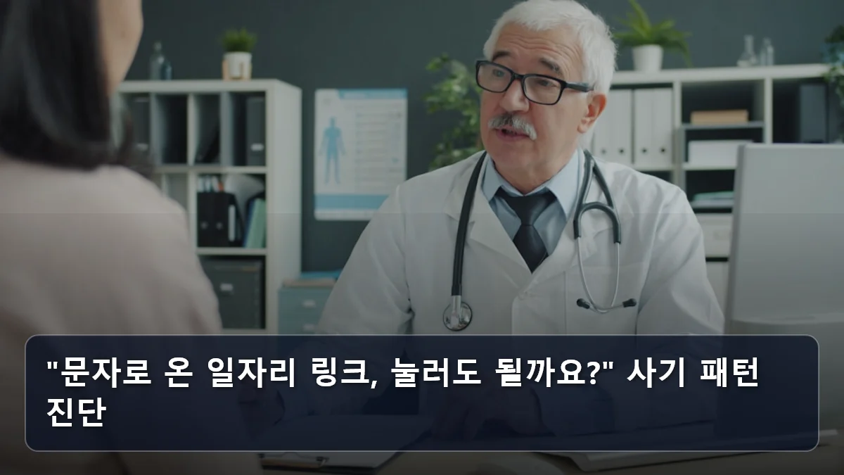 "문자로 온 일자리 링크, 눌러도 될까요?" 사기 패턴 진단 관련 이미지