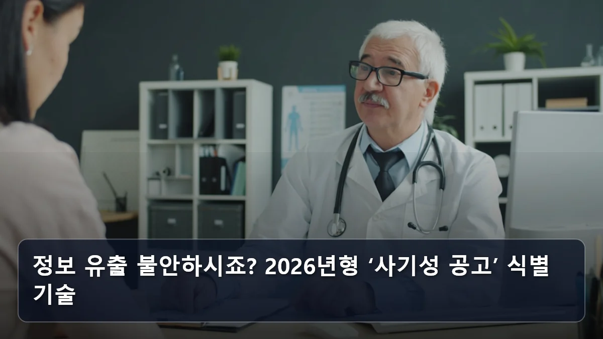정보 유출 불안하시죠? 2026년형 ‘사기성 공고’ 식별 기술 관련 이미지