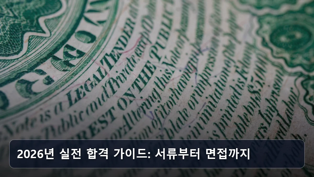 2026년 실전 합격 가이드: 서류부터 면접까지 관련 이미지