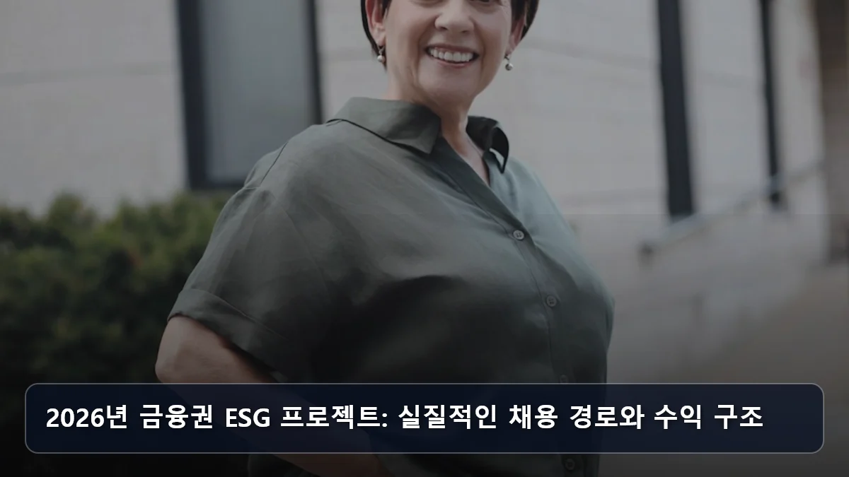 2026년 금융권 ESG 프로젝트: 실질적인 채용 경로와 수익 구조 관련 이미지