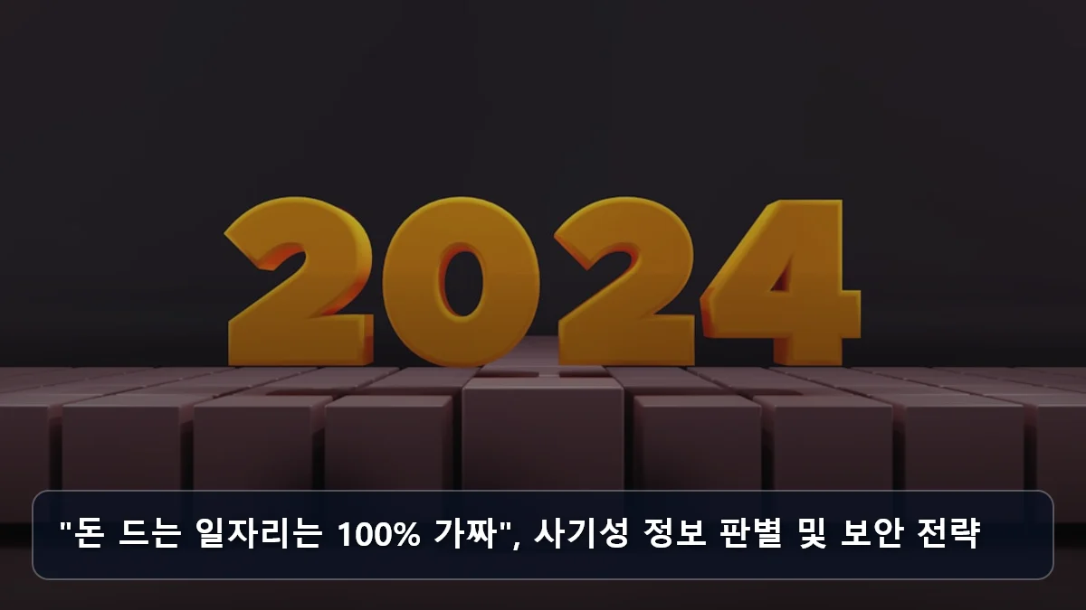 "돈 드는 일자리는 100% 가짜", 사기성 정보 판별 및 보안 전략 관련 이미지