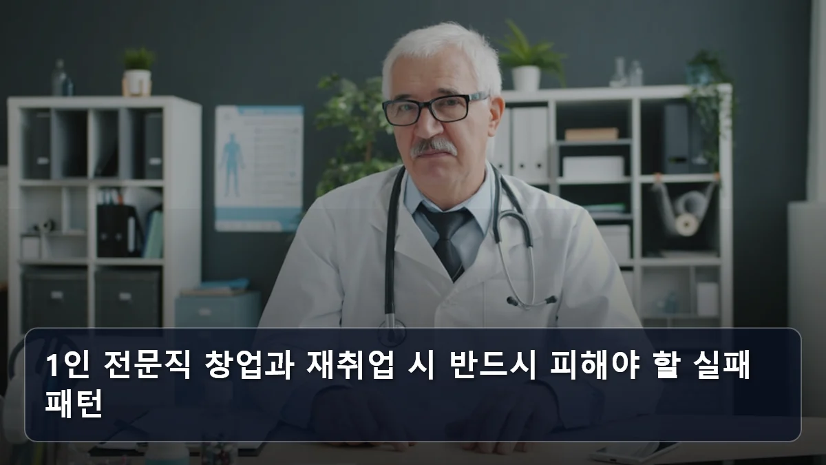 1인 전문직 창업과 재취업 시 반드시 피해야 할 실패 패턴 관련 이미지