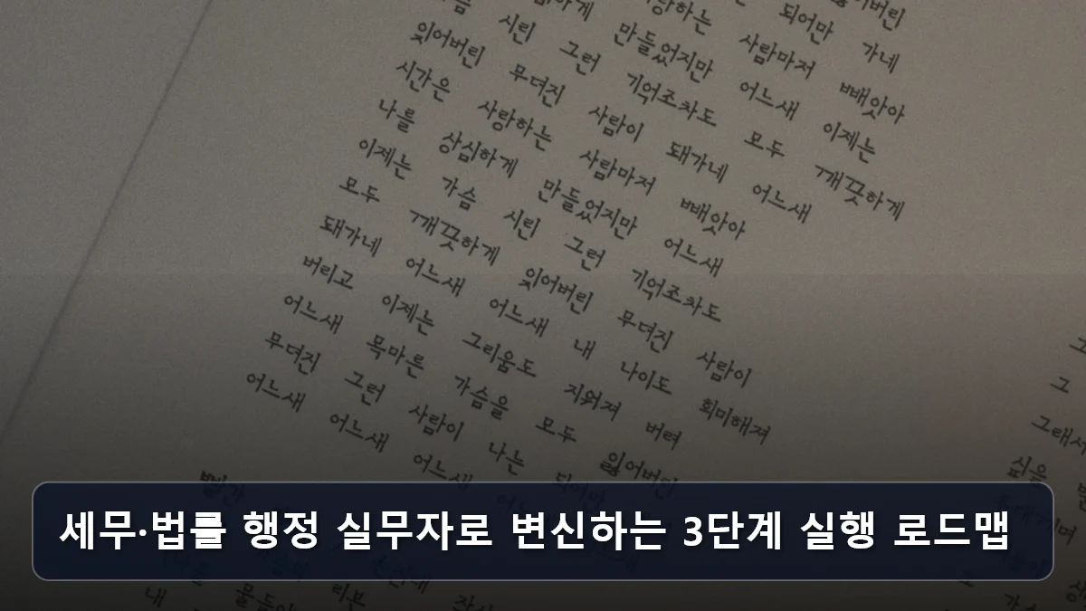 세무·법률 행정 실무자로 변신하는 3단계 실행 로드맵 관련 이미지
